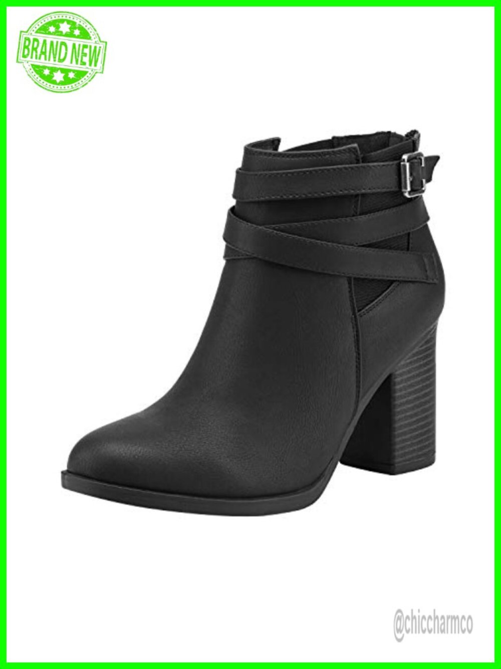 Chunky High Heel Ankle Booties Faux Suede Casual Dress Shoes